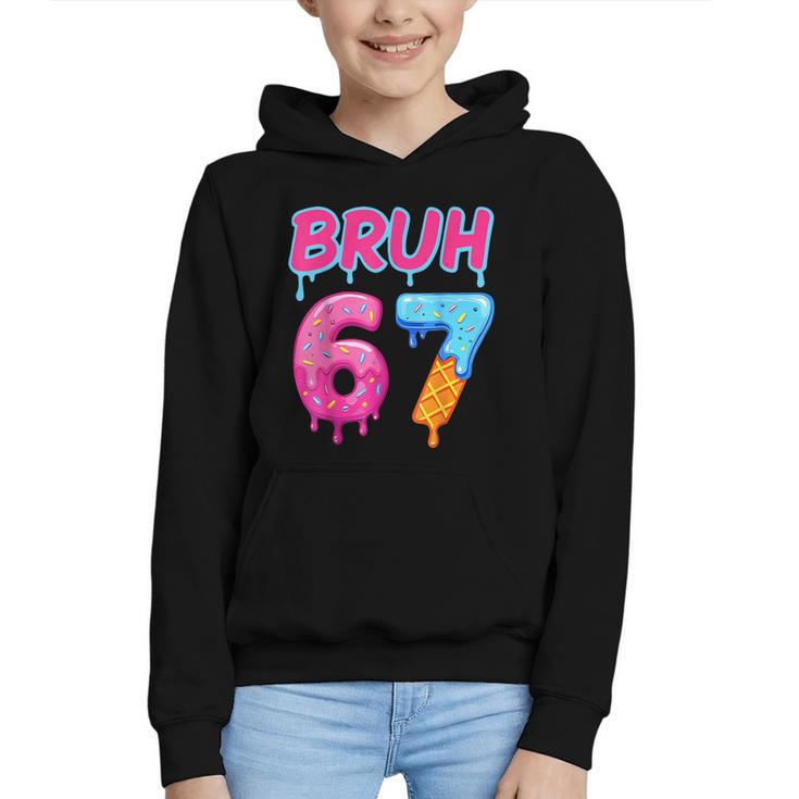 Baseball Ice Cream Drip Number 67 Player Or 67th Birthday Graphic Youth Hoodie