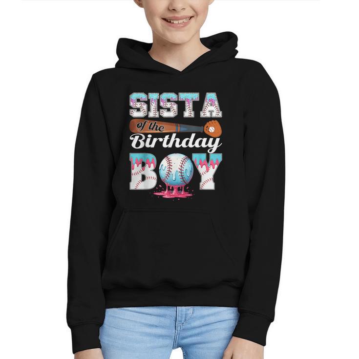 Baseball Ice Cream Drip Sista Of The Birthday Boy Graphic Youth Hoodie