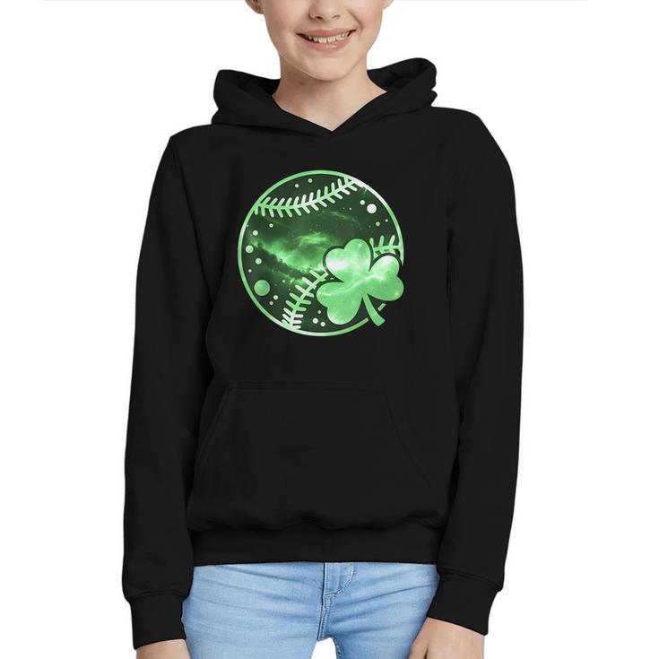 Baseball Irish Shamrock Lucky Clover St Patricks Day Boys Graphic Youth Hoodie