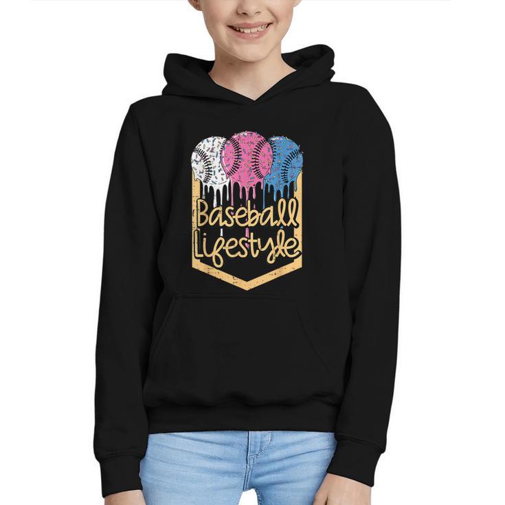 Baseball Lifestyle Ball Sprinkles Drip Boys Kids Men Teen Graphic Youth Hoodie
