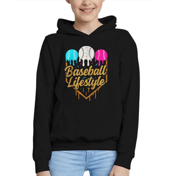 Baseball Lifestyle Baseball Drip Icecream Graphic Youth Hoodie