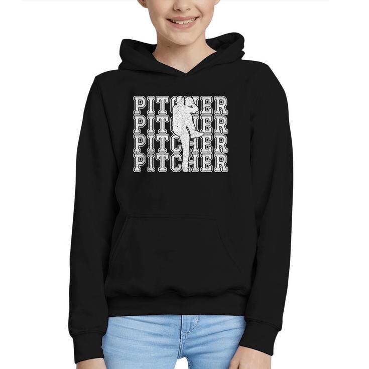 Baseball Pitcher Player Team Sport Lover Family Friends Fans Graphic Youth Hoodie