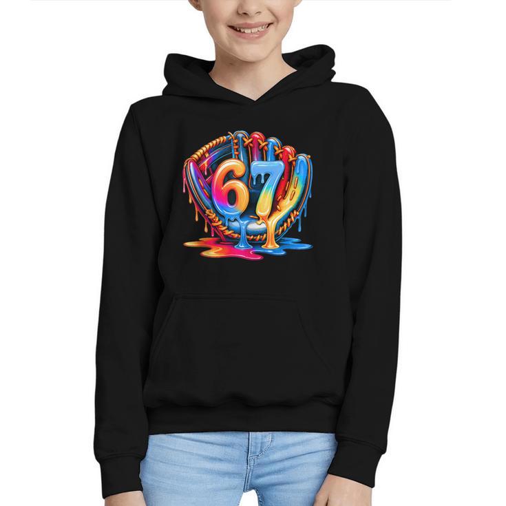 Baseball Stuff Six Seven 67 Ice Cream Drip 6 7 Baseball Kids Graphic Youth Hoodie