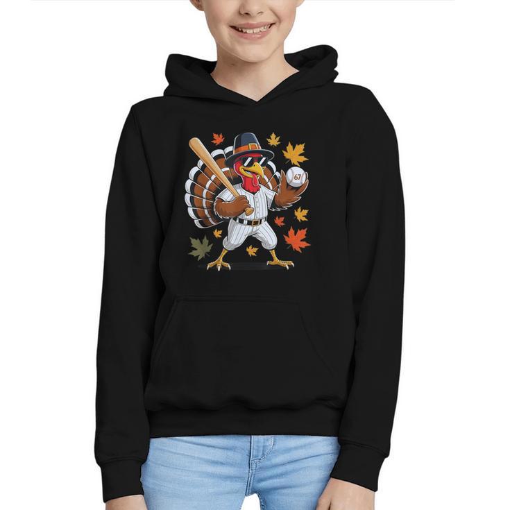 Baseball Turkey 67 Meme Thanksgiving For Boys Toddlers Kid Graphic Youth Hoodie