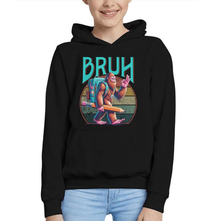 Boys Modern Bruh Big Foot Back To School Graphic Graphic Youth Hoodie