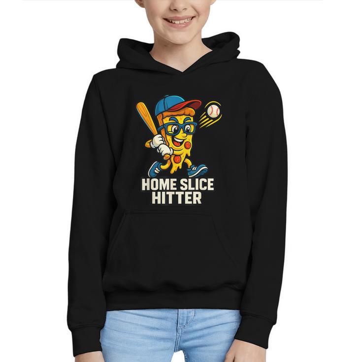 Boys Pizza Theme Baseball Home Hitter Graphic Youth Hoodie