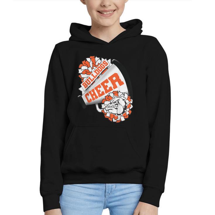 Bulldogs Cheerleading Back To School Cheer Team Orange Graphic Youth Hoodie