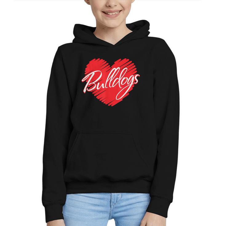 Bulldogs Heart Back To School Spirit R Graphic Youth Hoodie