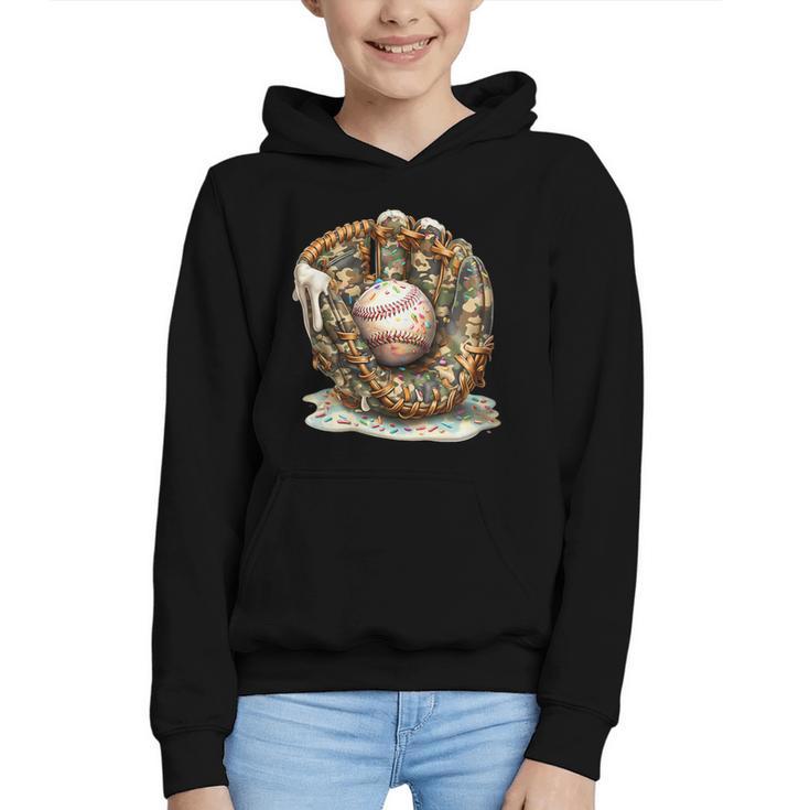 Camo Baseball Gloves Lifestyle 101 Apparel Drip Ice Cream Graphic Youth Hoodie