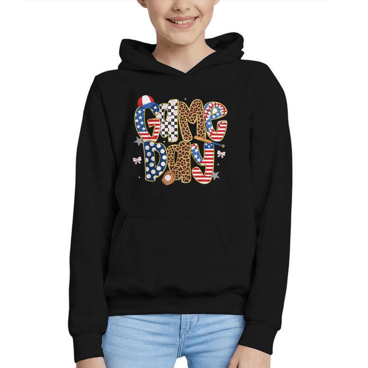 Checkered Leopard Game Day Baseball Men Women Kids Graphic Youth Hoodie