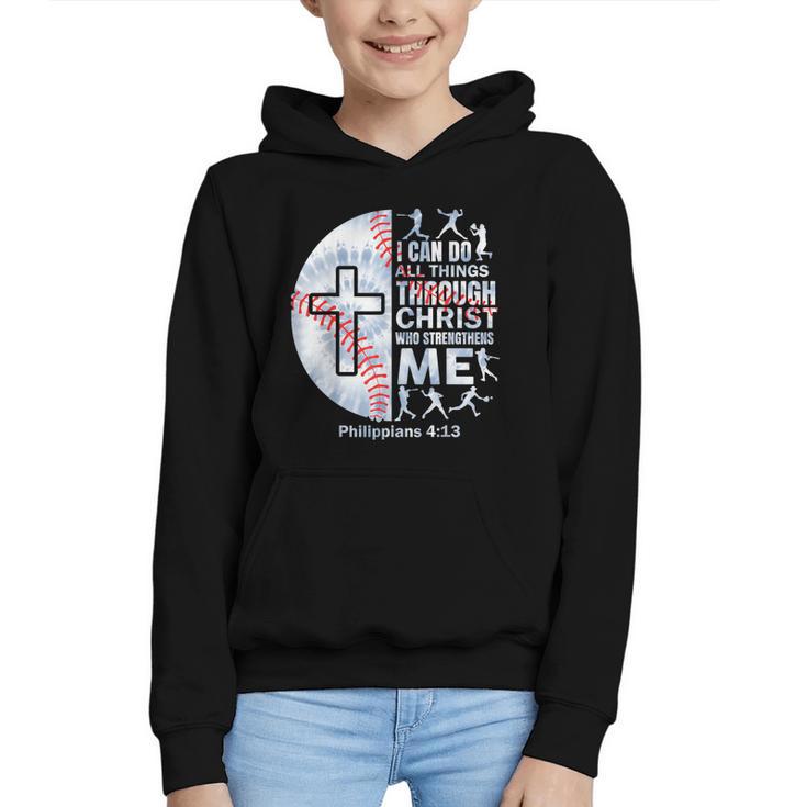Christian Baseball Men Boy Player Team Religious Philippians Graphic Youth Hoodie