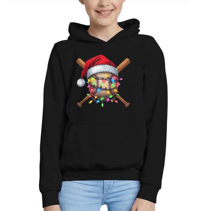 Christmas Baseball Pajama Santa For Men Boys Girls Kids Xmas Graphic Youth Hoodie