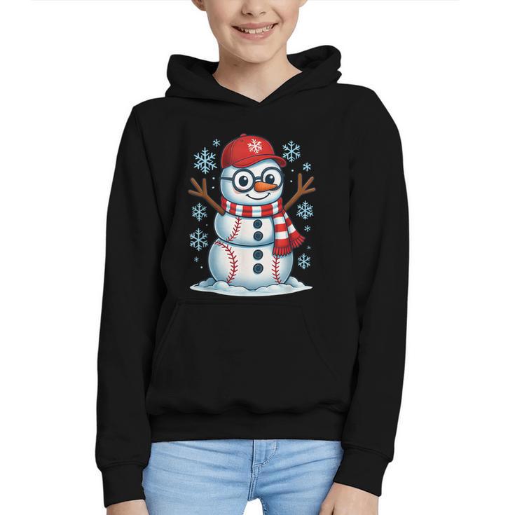 Christmas Baseball Snowman Xmas Pajamas Women Men Boys Graphic Youth Hoodie