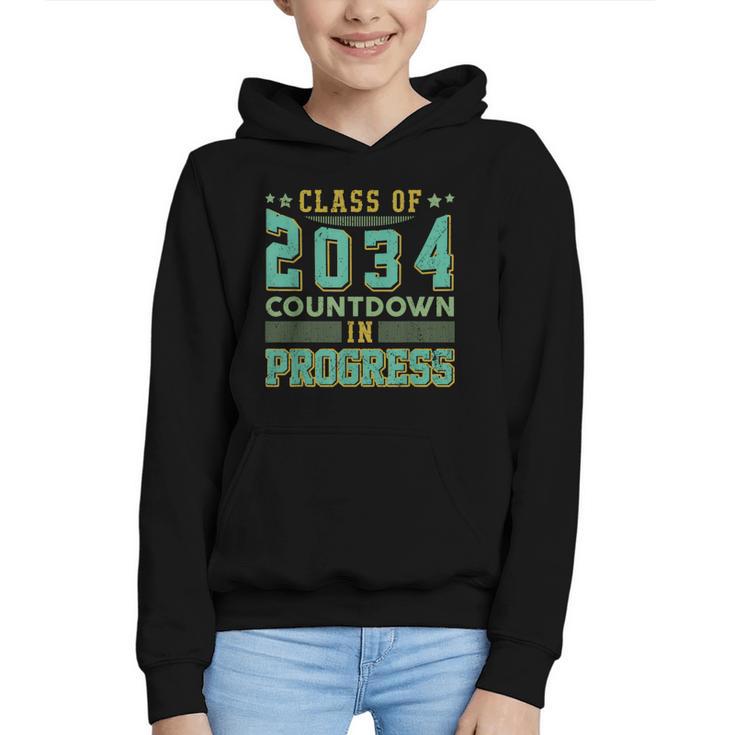 Class Of 2034 Countdown In Progress Fun Back To School Retro Graphic Youth Hoodie