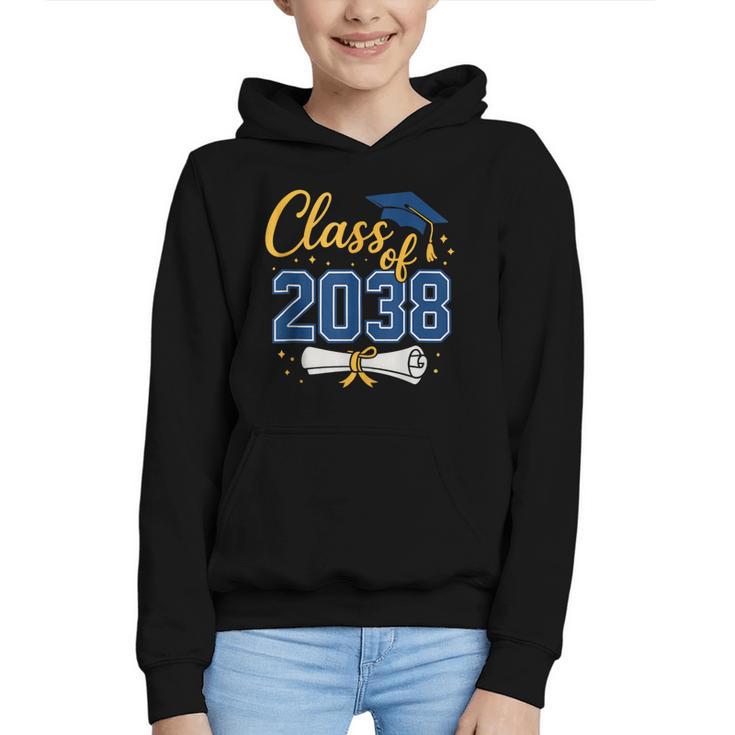 Class Of 2038 Grow With Me Kindergarten Back To School Graphic Youth Hoodie