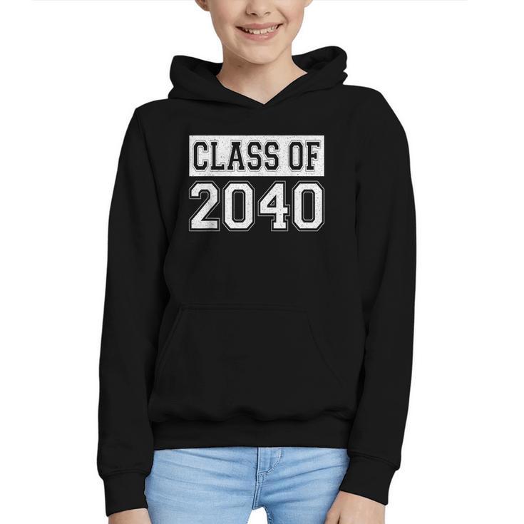 Class Of 2040 Senior Graduation Year Vintage Back To School Graphic Youth Hoodie
