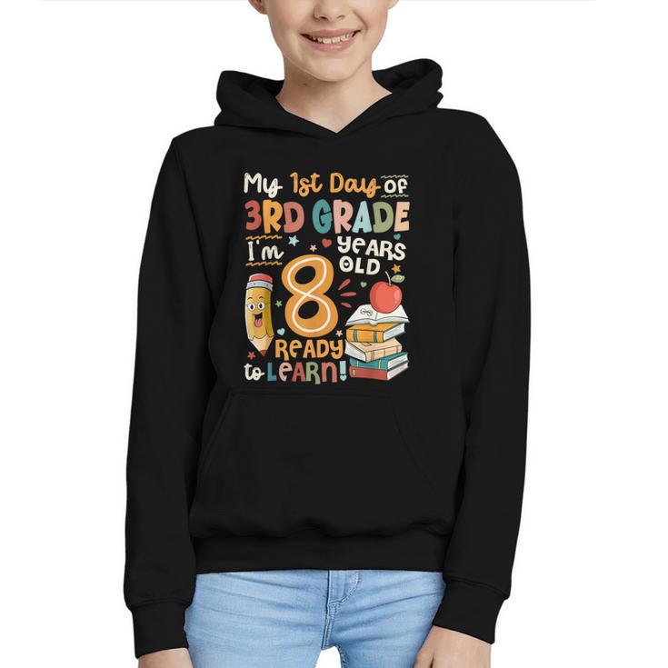 Cute My First Day Of 3rd Grade Back To School Boys Girls Graphic Youth Hoodie
