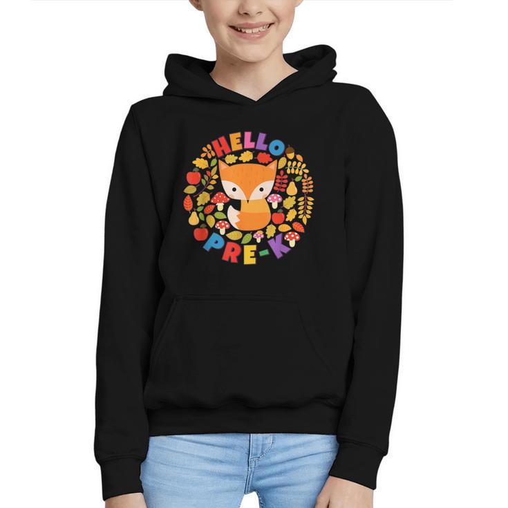 Cute Fox Back To School Woodland Animal Pre-K Graphic Youth Hoodie