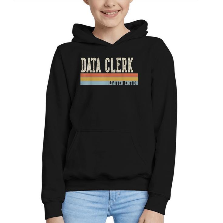 Data Clerk Week Retro Vintage Back To School Day Graphic Youth Hoodie