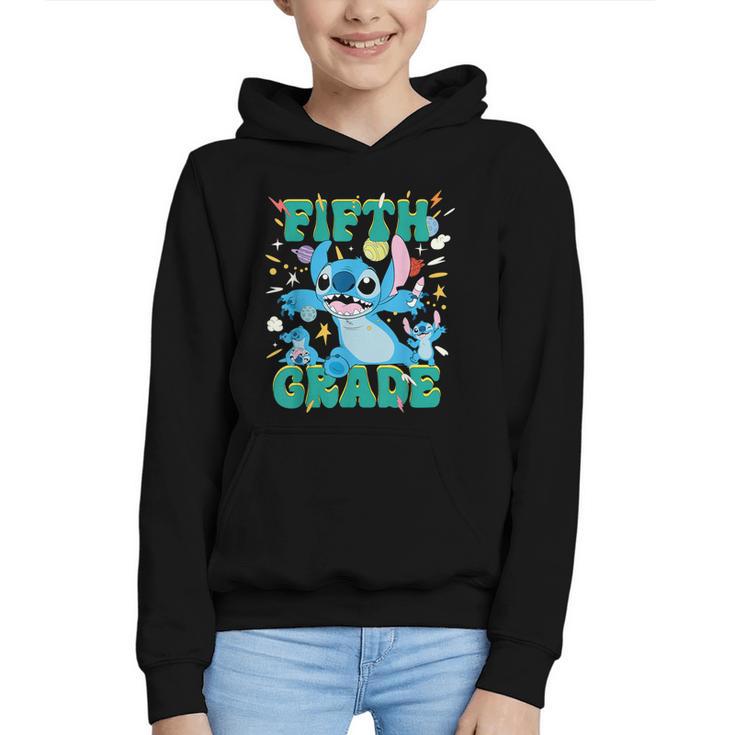 Disney Stitch Fifth Grade Back To School 1st Day Of School Graphic Youth Hoodie