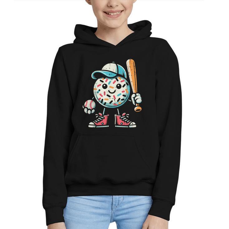 Donut Baseball Hat Ball Bat Cute Sport Toddler Boys Kids Men Graphic Youth Hoodie
