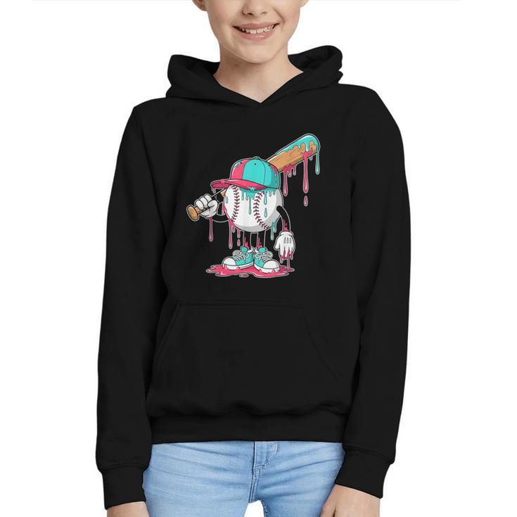 Drip Baseball For Boys Ice Cream Drip Youth Boys Sprinkles Graphic Youth Hoodie