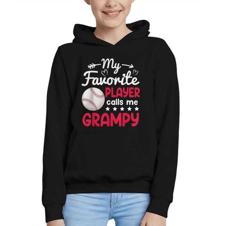 My Favorite Player Calls Me Grampy Baseball Grampy Graphic Youth Hoodie