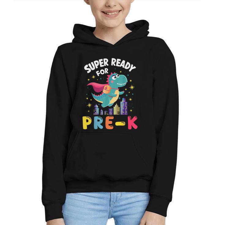 First Day Pre-K Back To School Dinosaur Graphic Youth Hoodie