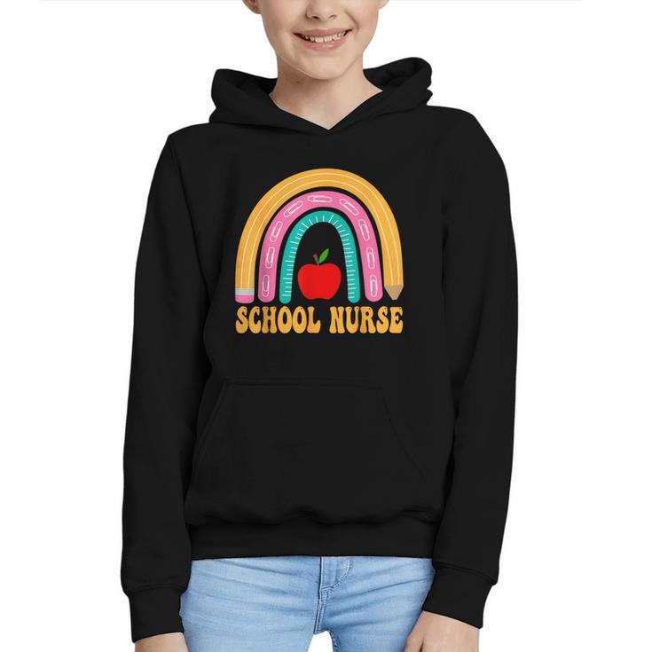First Day Of School Nurse Back To School Rainbow Pencil Graphic Youth Hoodie