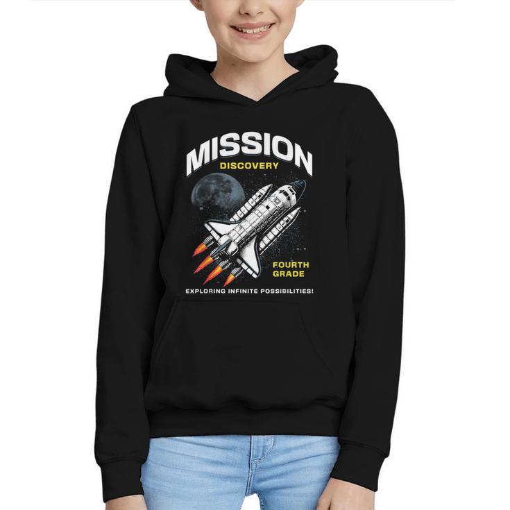 Fourth Grade Back To School Space Rocket Astronaut Graphic Youth Hoodie