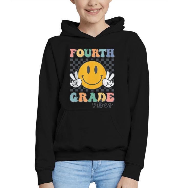 Fourth Grade Vibes Retro Smile Back To School 4th Grade Team Graphic Youth Hoodie