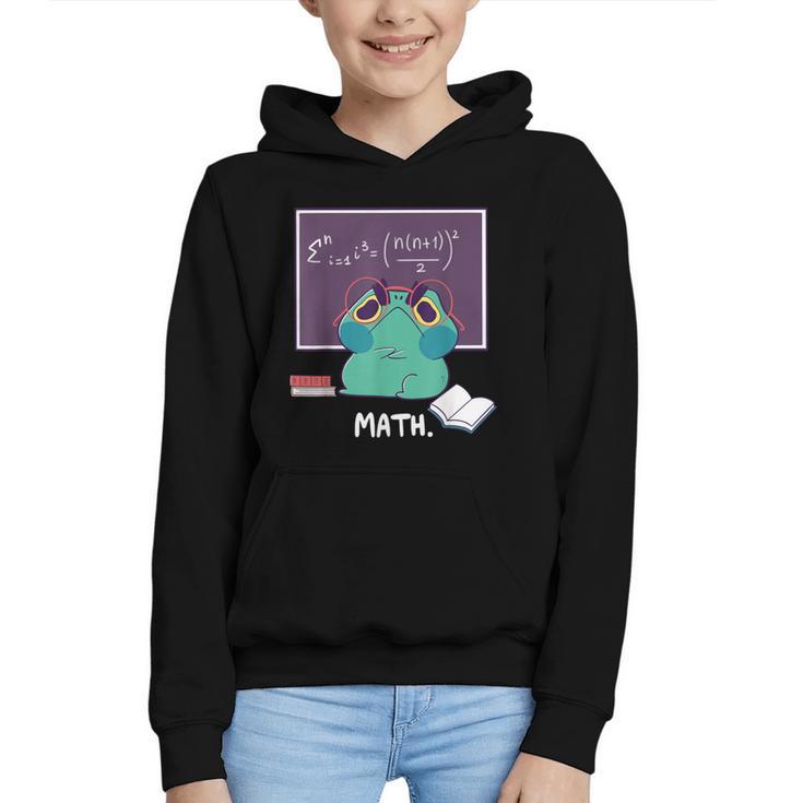 Frog Hates Math Kawaii Science Back To School Kids Graphic Youth Hoodie