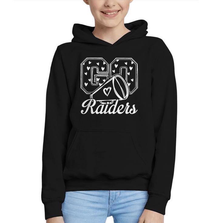 Go Cheer Raiders High School Spirit Fan Team Back To School Graphic Youth Hoodie