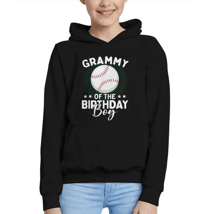 Grammy Of The Birthday Boy Baseball Player Birthday Graphic Youth Hoodie