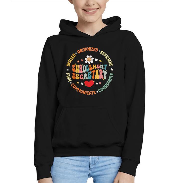 Groovy Enrollment Secretary Back To School Graphic Youth Hoodie