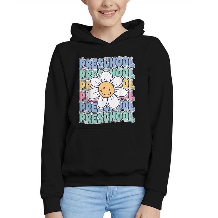 Groovy Preschool Cute Back To School First Day Of Pre K Graphic Youth Hoodie