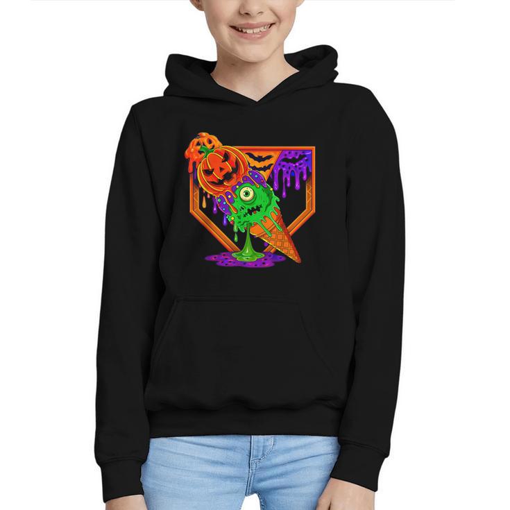 Halloween Baseball Ice Cream Drip Boys Girls Youth Graphic Youth Hoodie