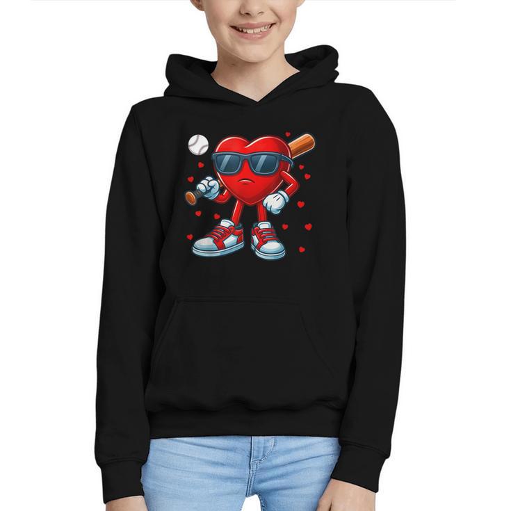 Heart Love Baseball Valentine Outfit Men Boy Graphic Youth Hoodie
