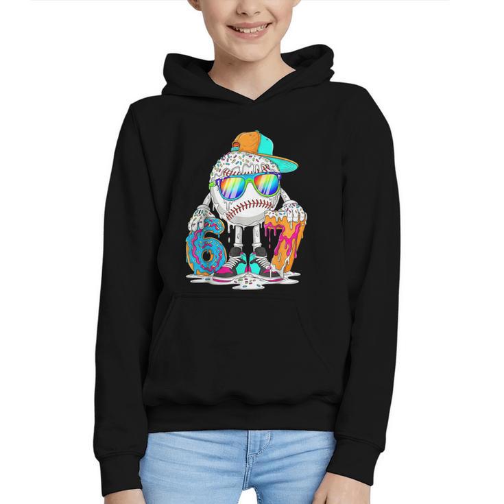 HUGvyn 6 7 Baseball Number Kid Drip Ice Cream Six Seven Meme Graphic Youth Hoodie