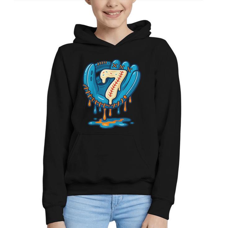 Ice Cream Baseball Glove 7th Birthday Edition Graphic Youth Hoodie