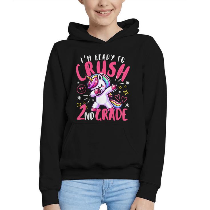 I'm Ready To Crush 2nd Grade Dabbing Unicorn Back To School Graphic Youth Hoodie