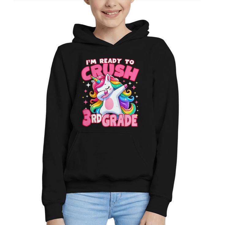 I'm Ready To Crush 3rd Grade Dabbing Unicorn Back To School Graphic Youth Hoodie