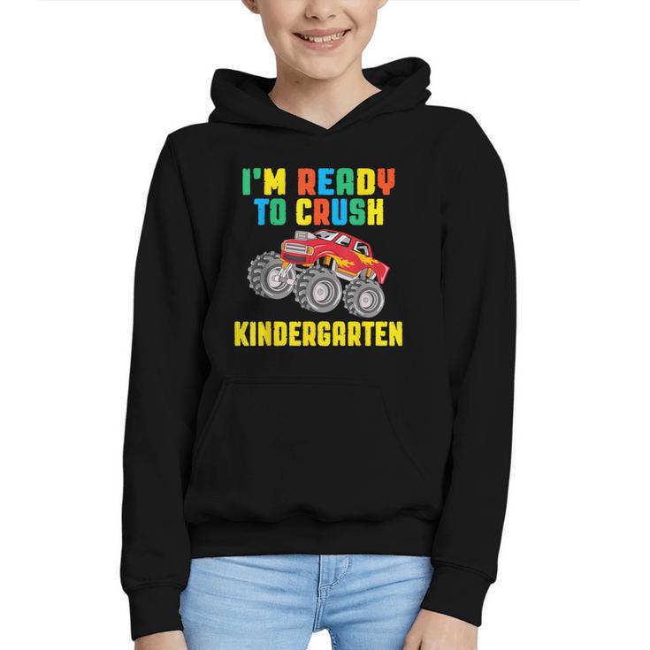 I'm Ready To Crush Kindergarten Dinosaur Back To School Boys Graphic Youth Hoodie