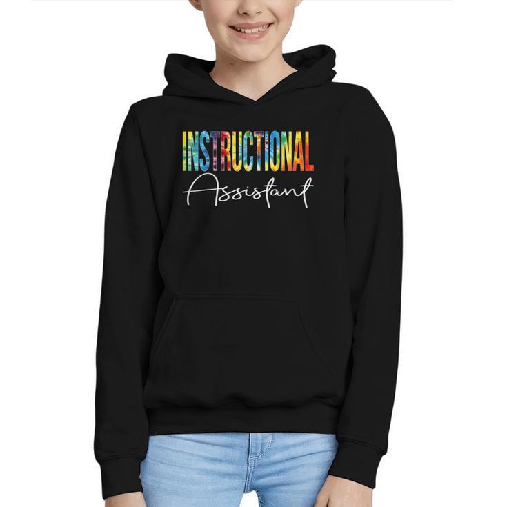 Instructional Assistant Tie Dye Back To School For Work Graphic Youth Hoodie