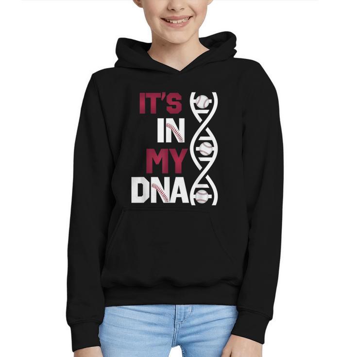 ITS In My DNA Baseball Sport Player Saying Graphic Youth Hoodie