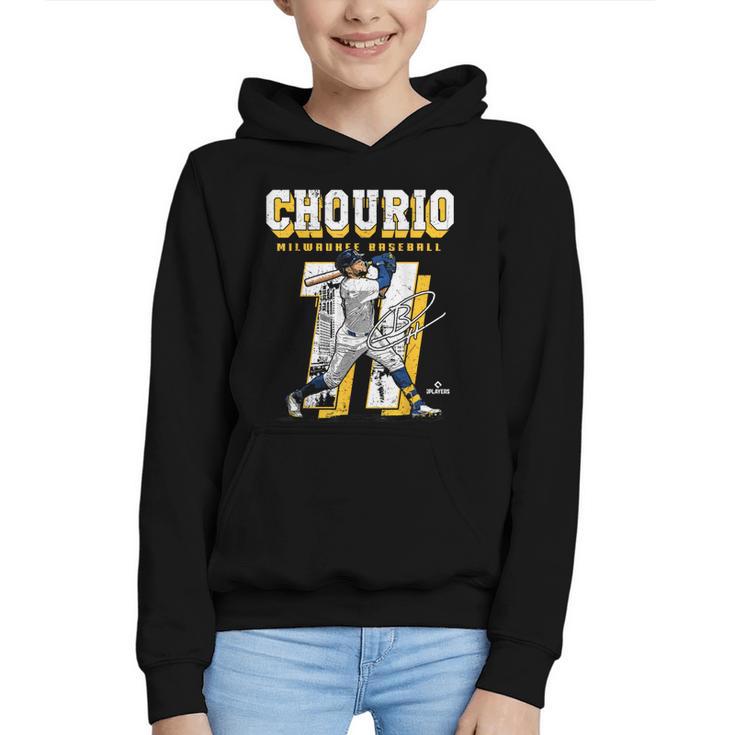 Jackson Chourio Milwaukee MLB Baseball Player MLBJCH201M Graphic Youth Hoodie