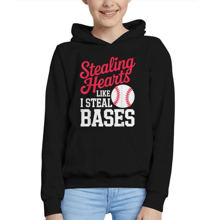 Kids Stealing Hearts Cute Baseball Boys Graphic Youth Hoodie