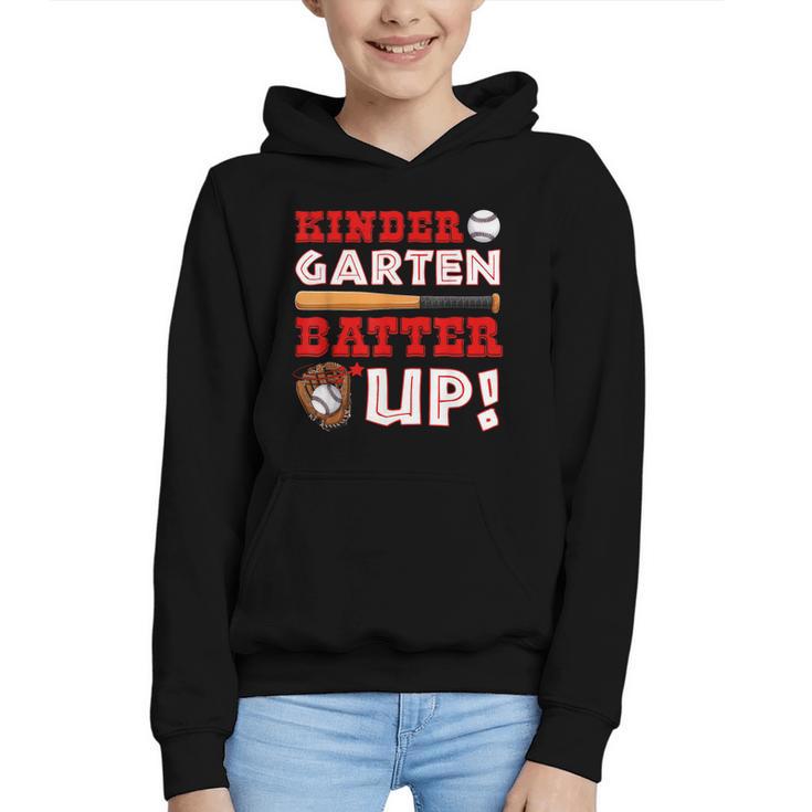 Kindergarten Batter Up Back To School Baseball Player Boys Graphic Youth Hoodie