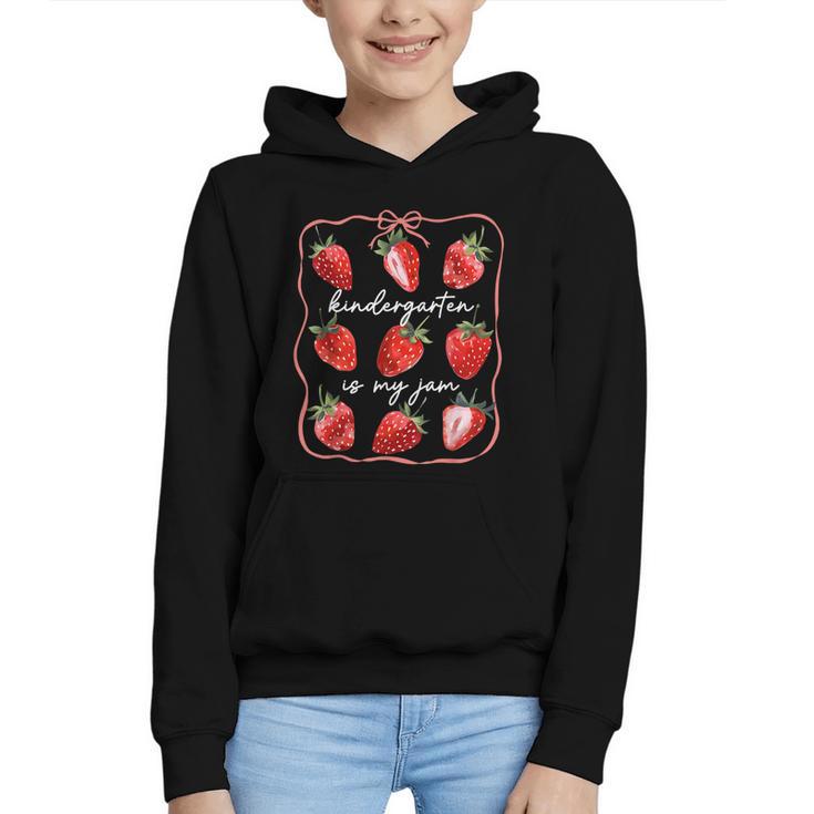 Kindergarten Is My Jam Strawberry Back To School Girls Boys Graphic Youth Hoodie