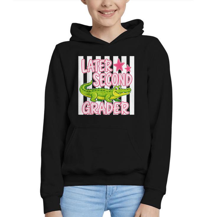 Later Second Grader Cute Alligator Back To School Graduation Graphic Youth Hoodie
